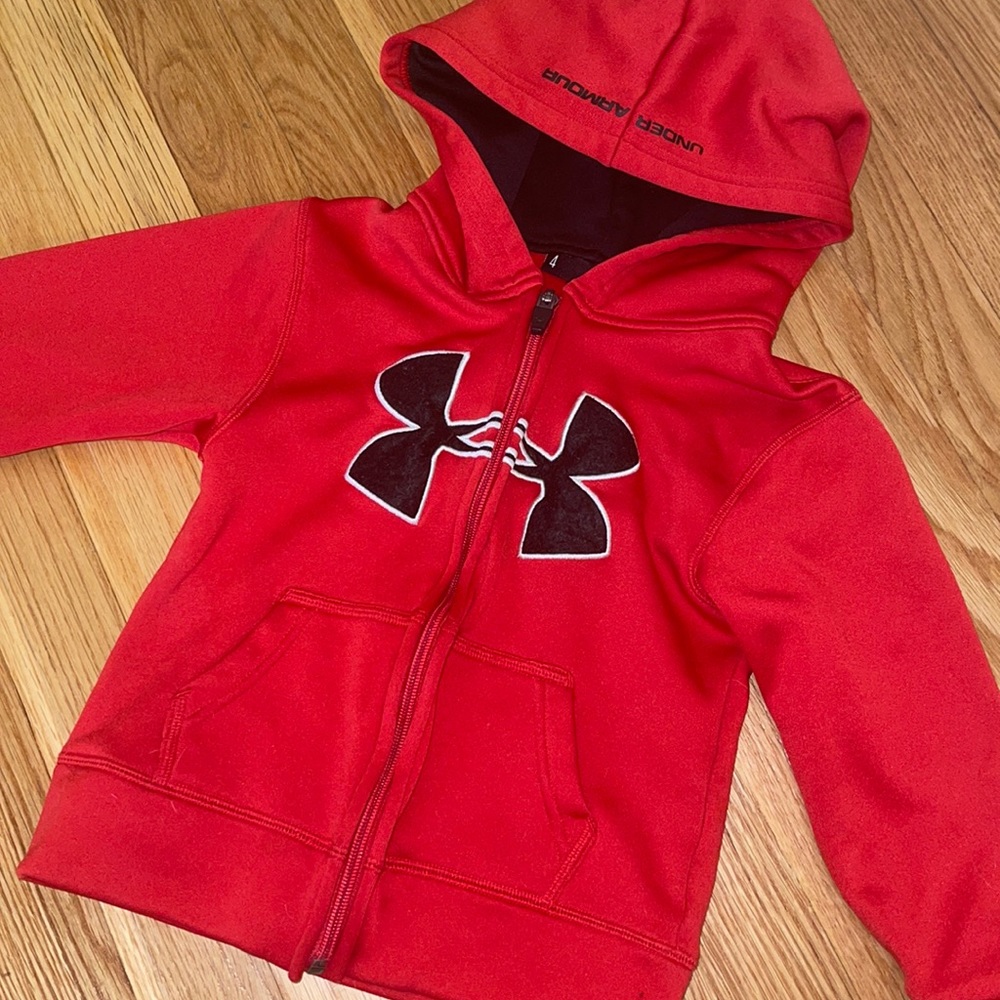 Under Armour boys red hoodie sweater sz4